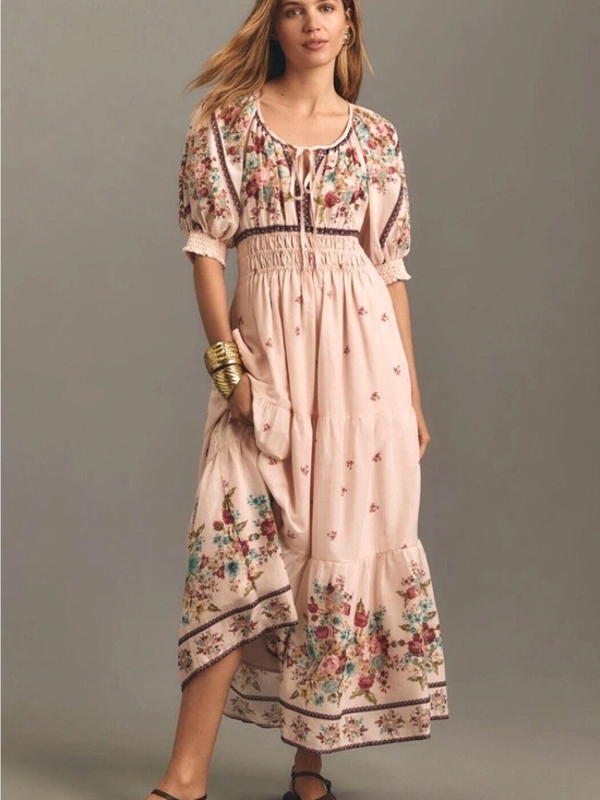 Anthropologie Dresses & Skirts - Anthropologie Somerset Maxi Dress Floral 100% Cotton Women's Size XL